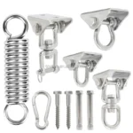 Heavy Duty Porch Swing Hanger 360 Swivel Ceiling Hooks for Punching Bag Hammock Chair Hanging Hardware with Spring