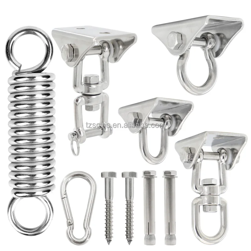 H3031b175f24c4525b0d727a1e8216e56Z.webp Heavy Duty Porch Swing Hanger 360 Swivel Ceiling Hooks for Punching Bag Hammock Chair Hanging Hardware with Spring - Image 1