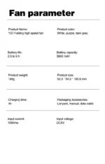 Newest Portable 100 Gear High Speed Type-c Rechargeable Mini Handheld Fan Foldable Led Display Cooling Fan Brushless Motor - Image 4